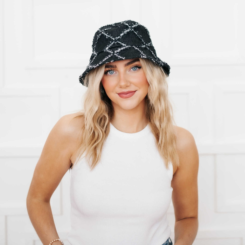 Diamond Print Bucket Hat